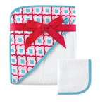 Pink and Blue Hooded Bath or Pool Towel, Monogrammable