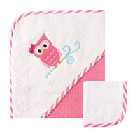 Cute Owl Hooded Bath or Pool Towel, Monogrammable