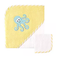 Cute Octopus Hooded Bath or Pool Towel, Monogrammable