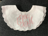 Monogrammed scalloped edge Baby Bib