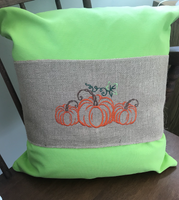 Fall Pillow Wrap with Pumpkin Trio