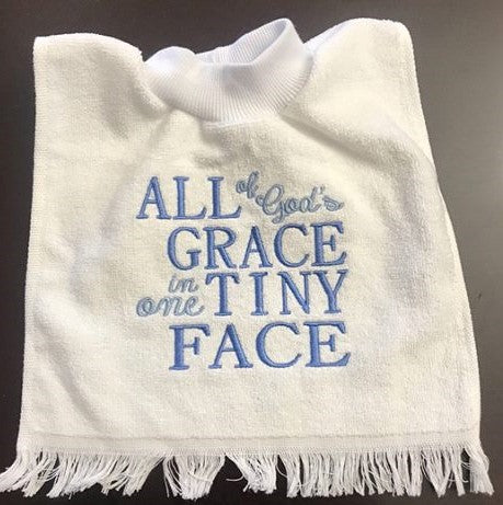 All of God's Grace in one Tiny Face Bib