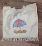 Beach monogrammed Bib....Pink & Blue