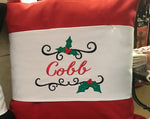 Personalized Christmas Holly Pillow Wrap