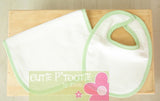 Seersucker Bib and Burp Cloth Set